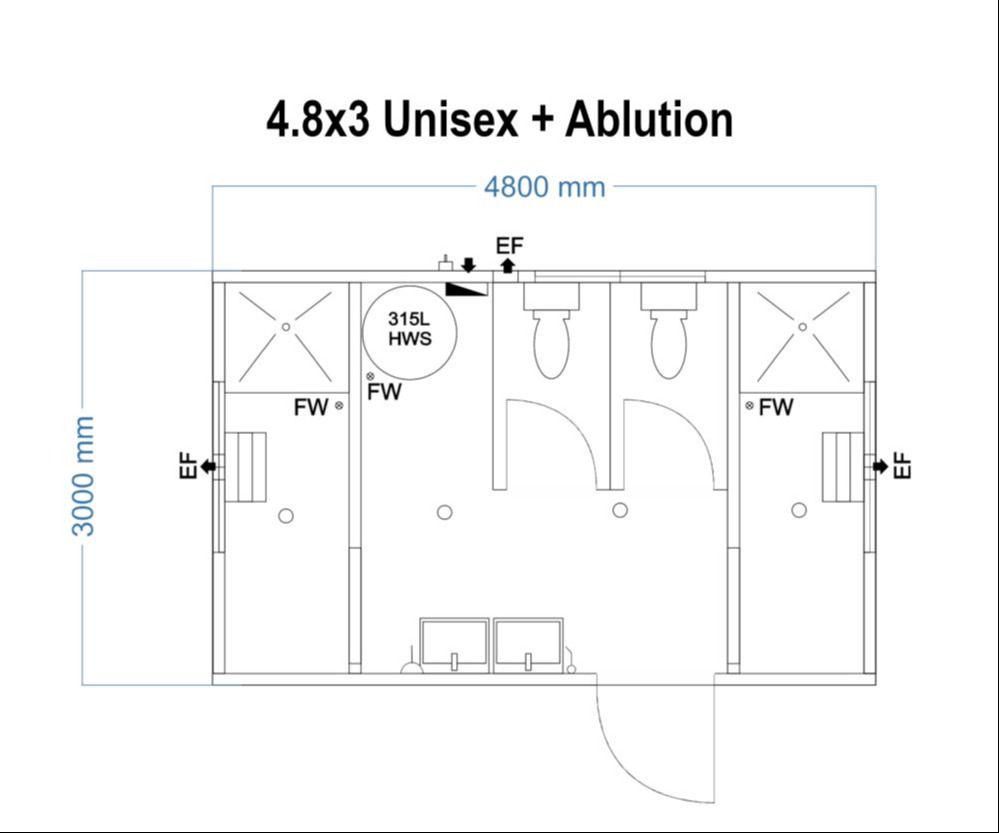4.8x3 unisex ablution